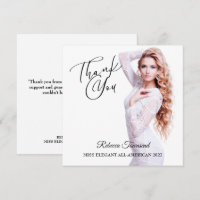 Pageant Flat Thank You Cards Minimal Elegant Photo