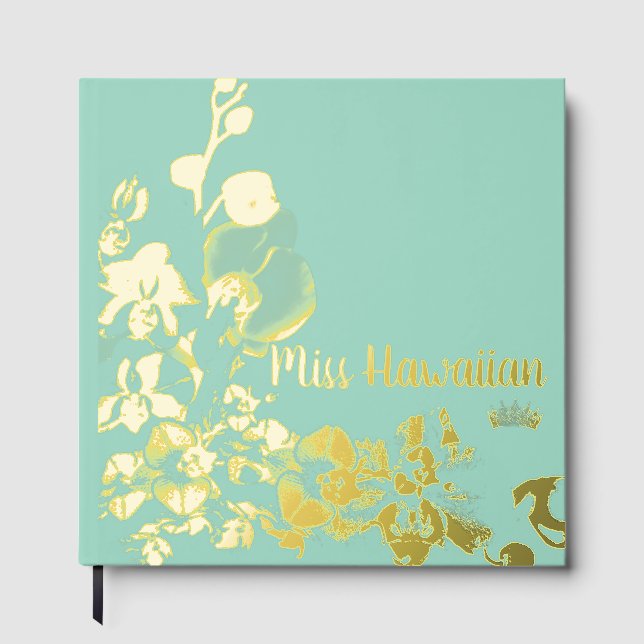 Pageant Foil Orchids Crown Scrapbook  Guest Book (Front)