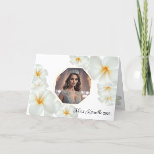Pageant Greeting Card-Plumeria Custom Announcement