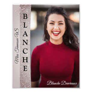 Pageant Headshot Photo Print Elegant Glitter