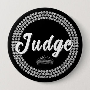 Pageant Judge Button Black & Silver Glam Judge Pin