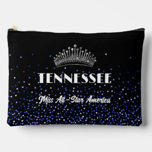 Pageant Makeup Case Blue Glitter Pageants Accessory Pouch