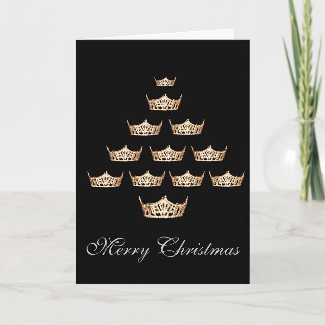 Pageant Miss America Type Crown Christmas Card (Front)
