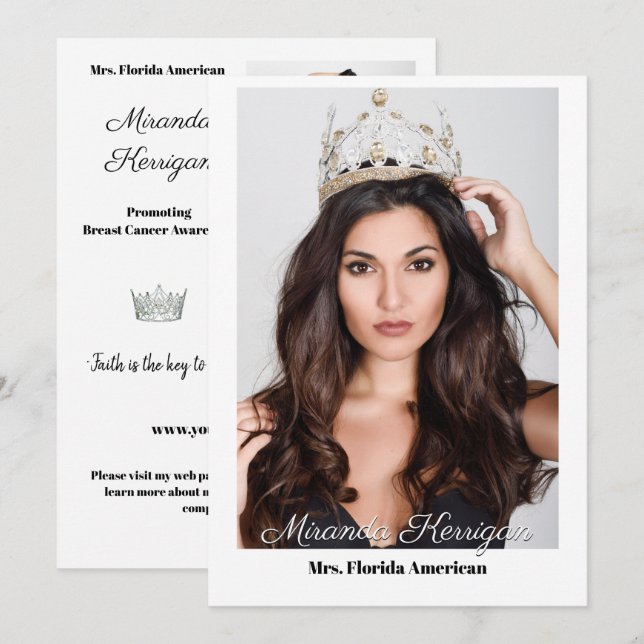 Pageant Photo Autograph Card Border Template (Front/Back)