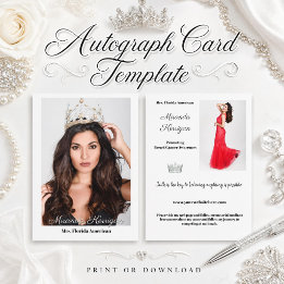 Pageant Photo Autograph Card Border Template