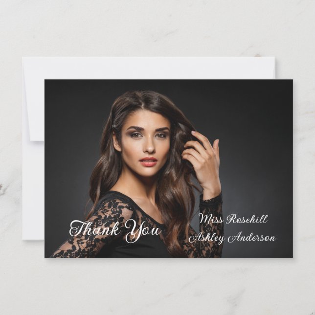 Pageant Queen Flat Thank You Card (Front)