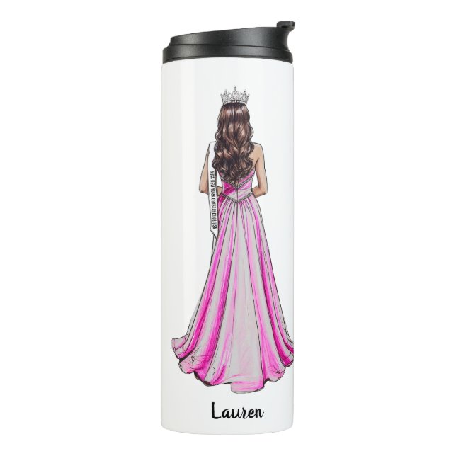 Pageant Queen Portrait Custom Thermal Tumbler (Rotated Left)