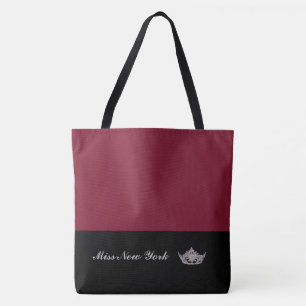 Pageant Silver Crown Tote Bag-Large Wine