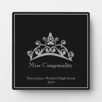 Pageant SLVR Tiara Crown Miss Congeniality Plaque