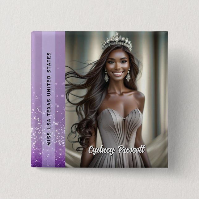 Pageant Support Button - Support Your Queen Pin (Front)