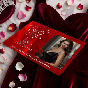 Pageant Thank You Card Red Background Foil Prints