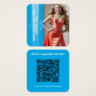 Pageant Titleholder Profile Card   Color Pop Blue