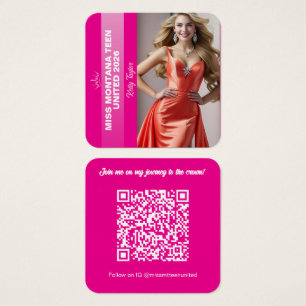 Pageant Titleholder Profile Card   Colour Pop Pink