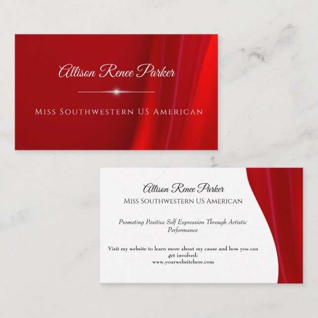 Pageant Wave Custom Starburst Business Card (Front/Back)