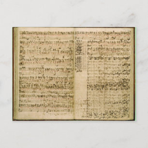 Pages from Score of the 'The Art of the Fugue' Postcard