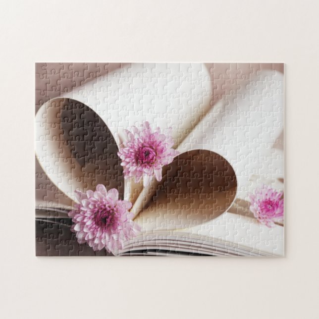 Pages of a Book Made into a Heart Shape Jigsaw Puzzle (Horizontal)