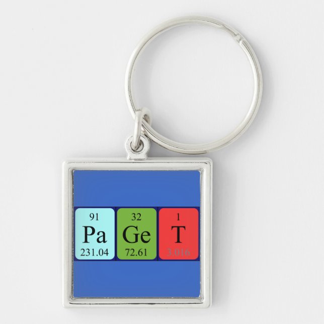 Paget periodic table name keyring (Front)