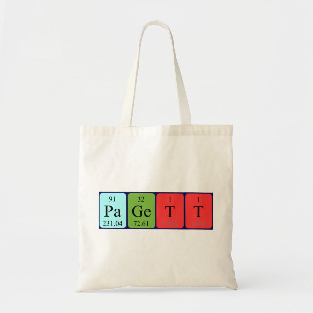 Pagett periodic table name tote bag (Front)