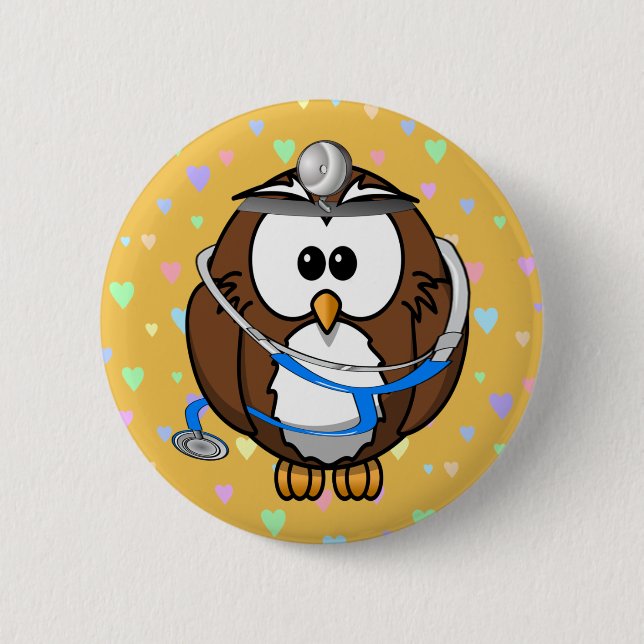 paging Doc Owl 6 Cm Round Badge (Front)