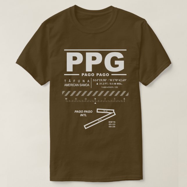 Pago Pago International Airport PPG T-Shirt (Design Front)