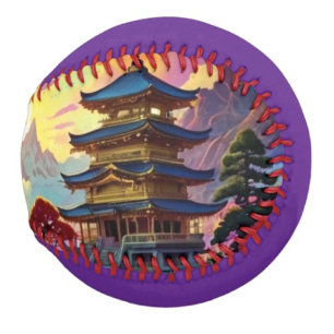 Pagoda and Coloured Landscape  Baseball