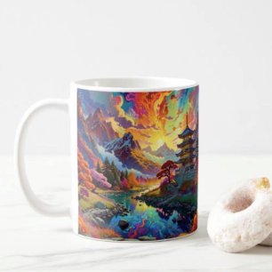 Pagoda and Coloured Landscape Coffee Mug