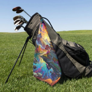 Pagoda and Coloured Landscape Golf Towel