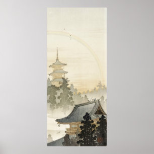 Pagoda and Rainbow by Ohara Koson Poster