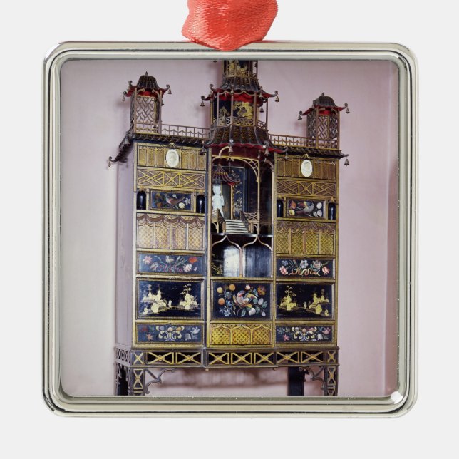 Pagoda cabinet in style of Thomas Chippendale Metal Tree Decoration (Front)