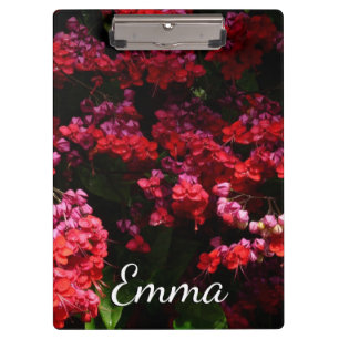Pagoda Flowers Colourful Red and Pink Clipboard