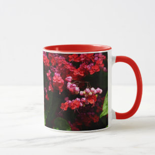 Pagoda Flowers Colourful Red and Pink Mug