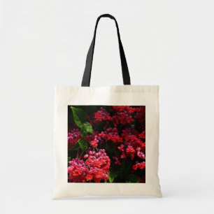 Pagoda Flowers Colourful Red and Pink Tote Bag
