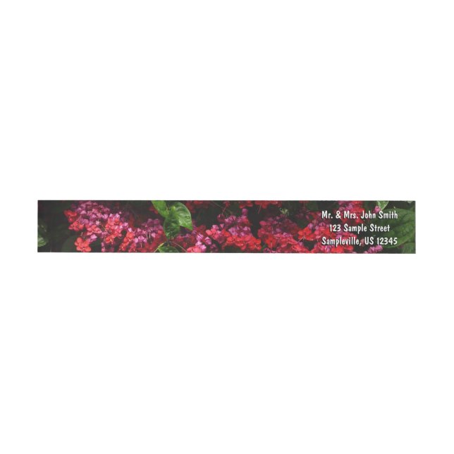 Pagoda Flowers Colourful Red and Pink Wrap Around Label (Individual)