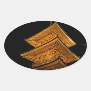 Pagoda Japan Kyoto Oval Sticker