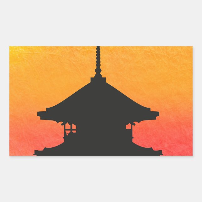 Pagoda Japan Kyoto Rectangular Sticker (Front)