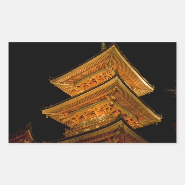 Pagoda Japan Kyoto Rectangular Sticker (Front)