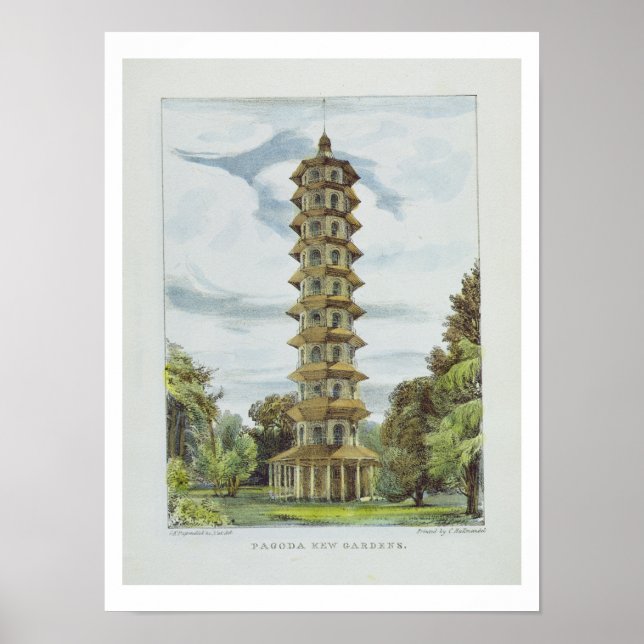 Pagoda, Kew Gardens, plate 9 from 'Kew Gardens: A Poster (Front)