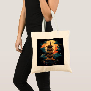 Pagoda Logo Symbol2 Digital Art Tote Bag