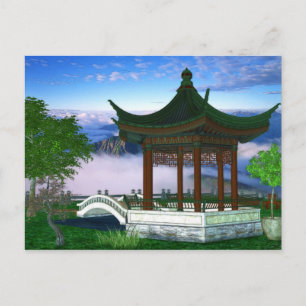 Pagoda Nature Landscape Fantasy Art Postcard