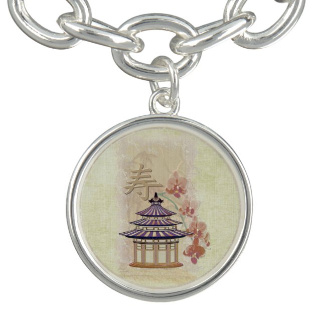 Pagoda Rose Mixed Media Oriental Bracelet (Design)