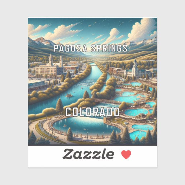 Pagosa Springs Colorado 3 Inch Vinyl Sticker (Sheet)