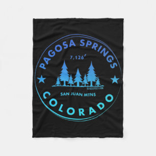Pagosa Springs Colorado Mountain Town - Blue Sky F Fleece Blanket