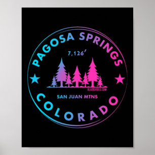 Pagosa Springs Colorado Mountain Town - Retro Co F Poster