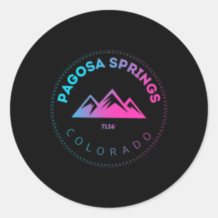 Pagosa Springs Colorado Mountain Town - Retro Co S Classic Round Sticker