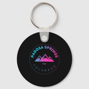 Pagosa Springs Colorado Mountain Town - Retro Co S Key Ring