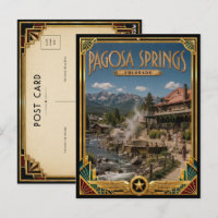 Pagosa Springs Colorado Vintage Art Deco Golden