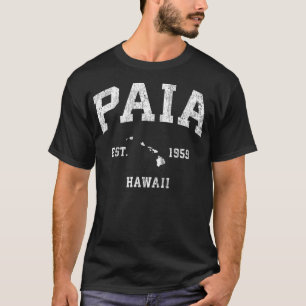 Paia Hawaii HI Vintage Athletic Sports Design T-Shirt