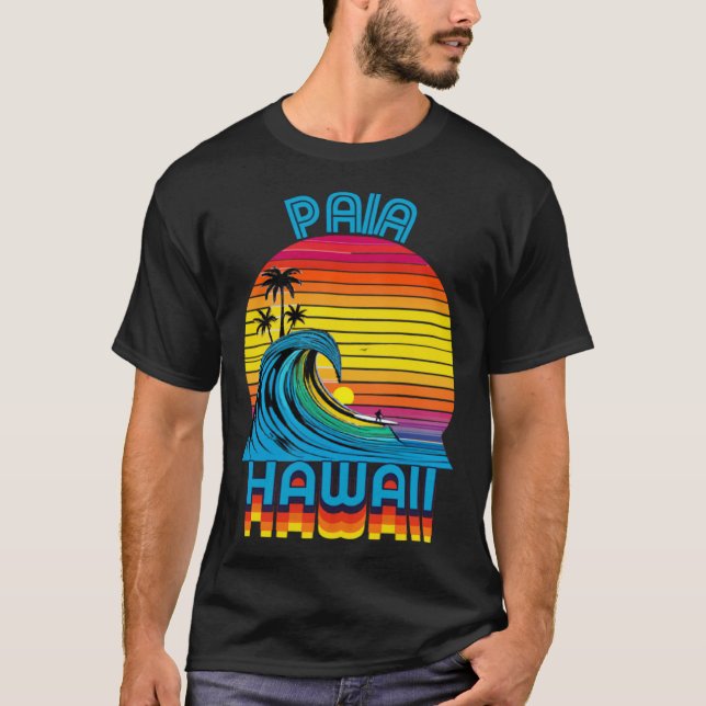 Paia Maui Retro Throwback Surf & Beach Souvenir T-Shirt (Front)