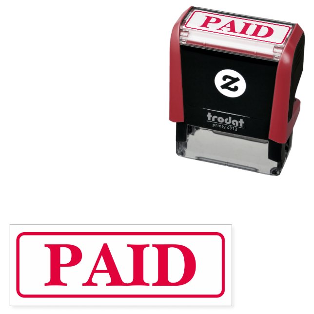 PAID Business Text Custom Self-inking Stamp (In Situ)