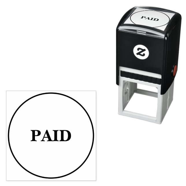 PAID Business Text Custom Self-inking Stamp (In Situ)